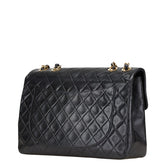 シャネル ココマーク マトラッセ30 シングルフラップ チェーンショルダーバッグ ブラック ゴールド金具 ラムスキン レディース CHANEL 【中古】